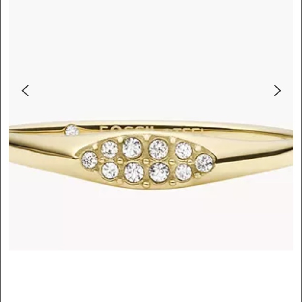Fossil all stacked up gold toned stainless steel ring size 9